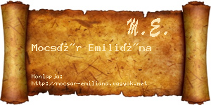 Mocsár Emiliána névjegykártya
